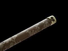 Tang Dao Meijian brown scabbard - suspension fitting detail