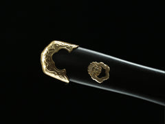 Tang Dao Meijian brown scabbard - pommel detail