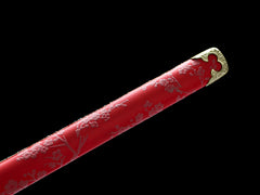 Tang Dao Meijian red scabbard - plum pattern detail