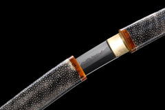 Tanto – Homurashimo 焔霜 - T10 clay tempered steel Tanto display view product photo